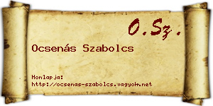 Ocsenás Szabolcs névjegykártya